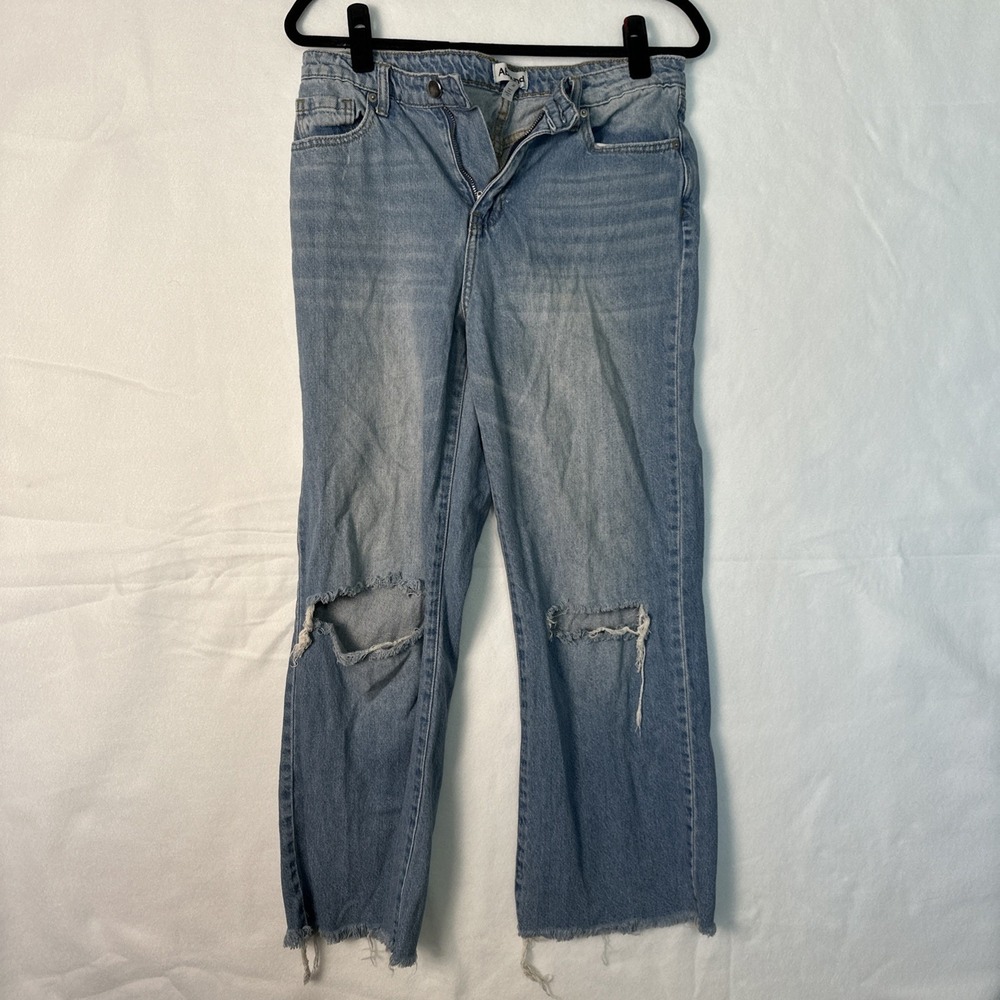 Abound Womens Distressed Straight Leg Jeans Blue Medium Wash Size‎ 30